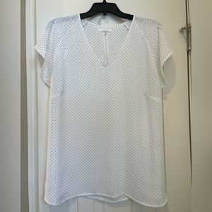 Maurices Women’s Top, White w/ Black Polka Dots- XL